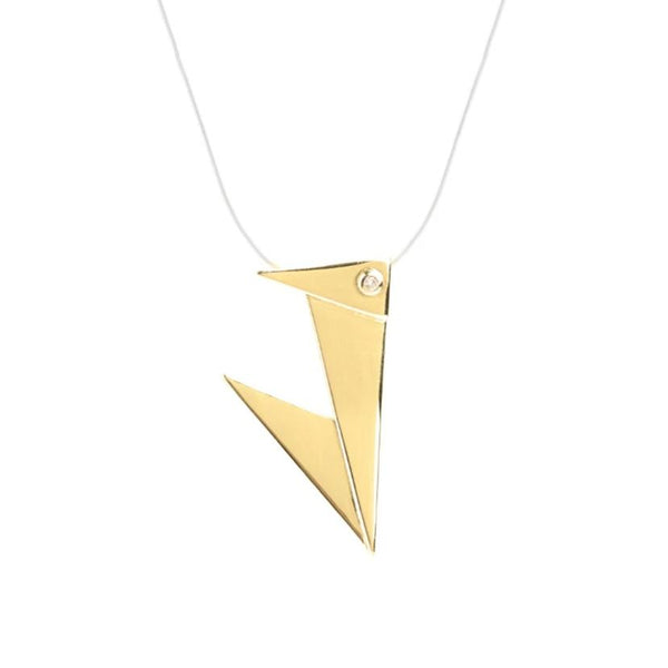 Pingente Origami J Ouro 2,5 cm