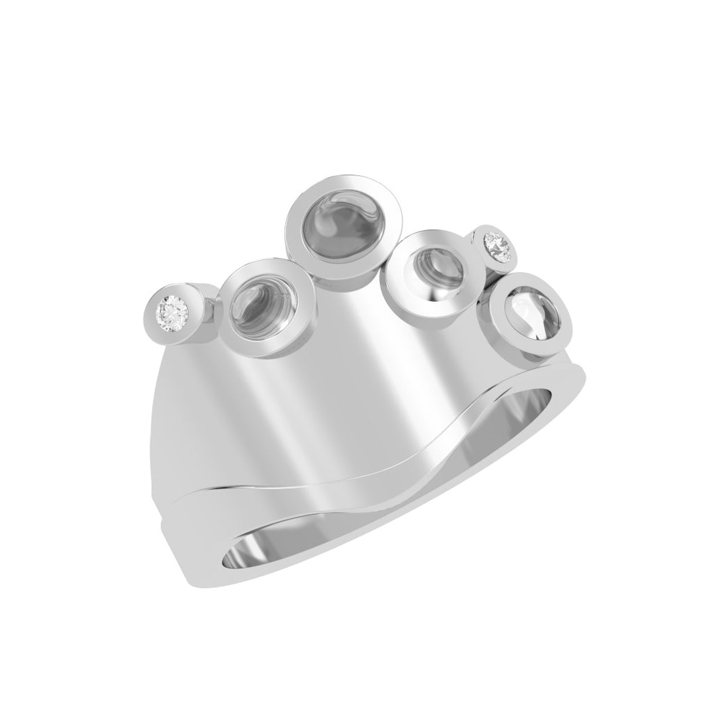 Anel Bolha P em Prata